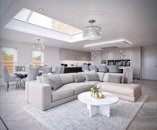 Light and bright sociable snug with lantern window overhead