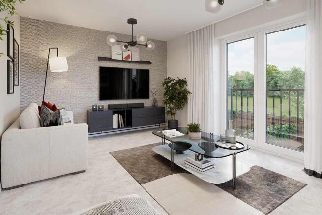 A bright and spacious living room to relax and unwind