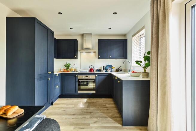 Ample storage and cooking space in the kitchen