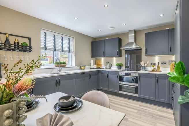 Kitchen and dining space in 4 bedroom home