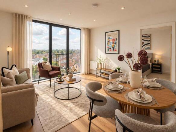 Open plan lounge/dining room