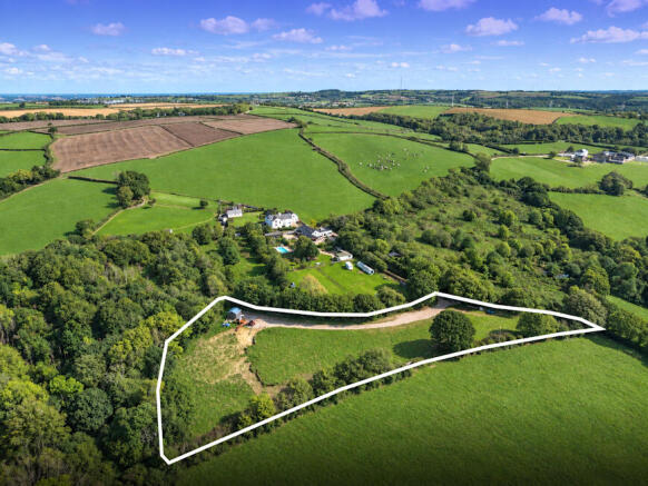 Aerial photo showing plot outlined