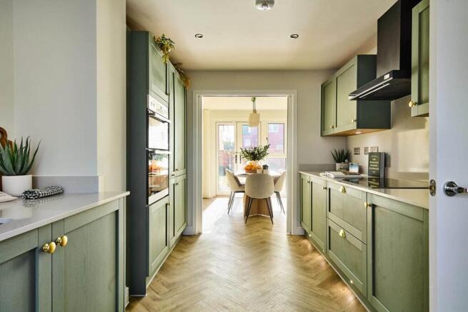 Kitchen to dining room of the Warkford