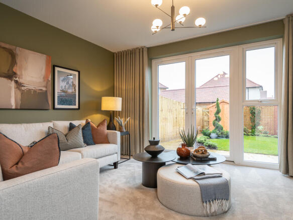 Interior shot of Stamford Lounge with views out the garden