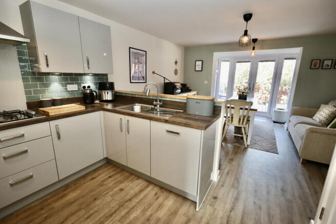 Kitchen into living room