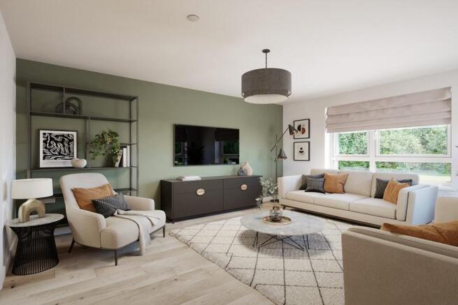 The lounge overlooks the front of the home