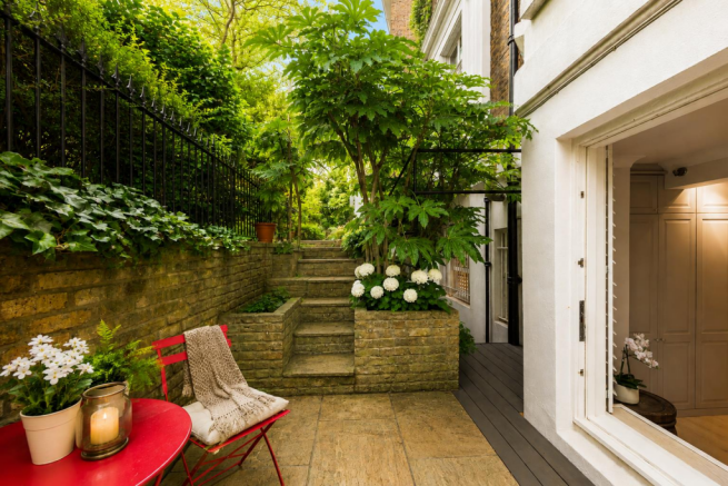 garden patio shot with direct access to communal g