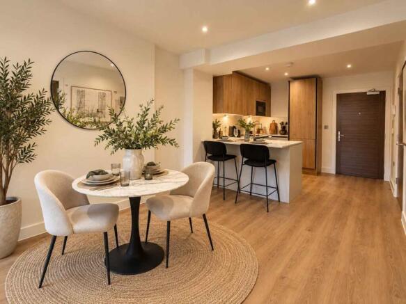 Open plan dining area/kitchen