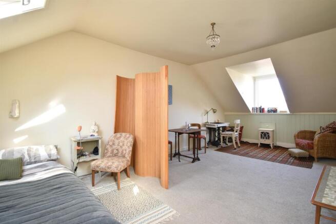 Open plan living space & bedroom