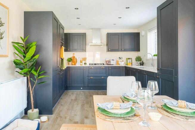 An open plan, modern kitchen is brand new from the day you move in