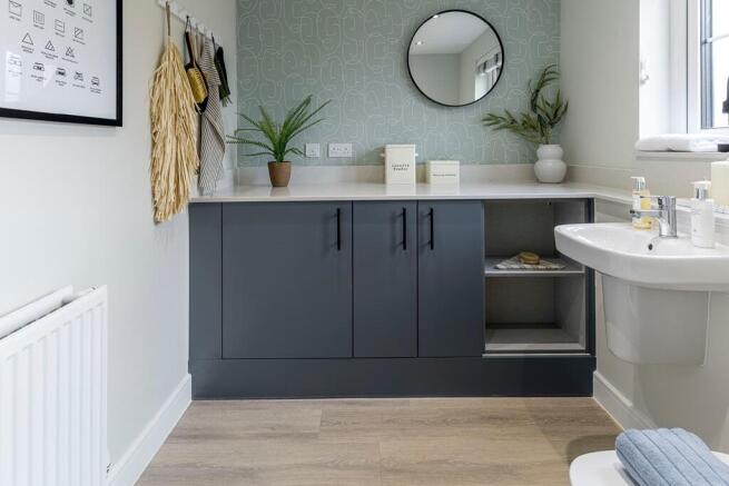 Convenient cloakroom and utility room