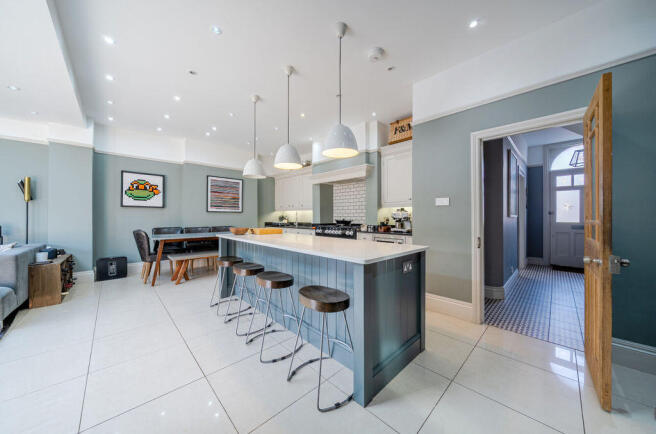 Kitchen dining and family room angle 3