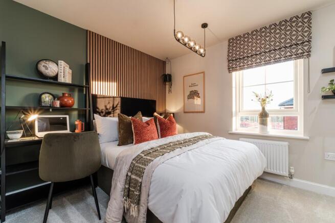 Interior view of the bedroom in our 2 bed Denford home