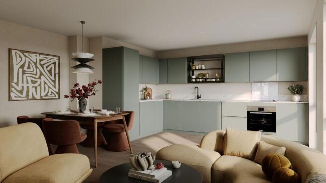 Kitchen/Living/Dining room CGI