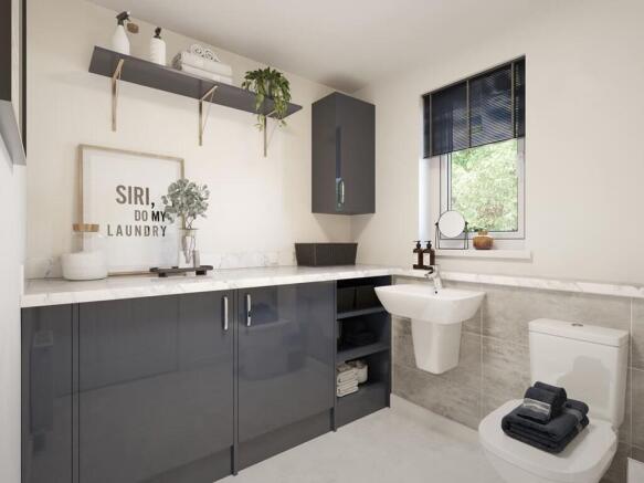 Convenient downstairs cloakroom/utility