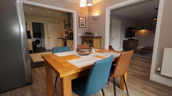 Dining room to kitchen and sitting room