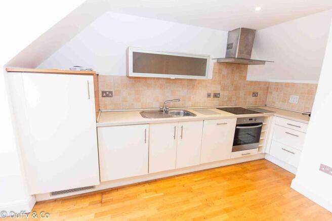 Open plan living room and kitchen