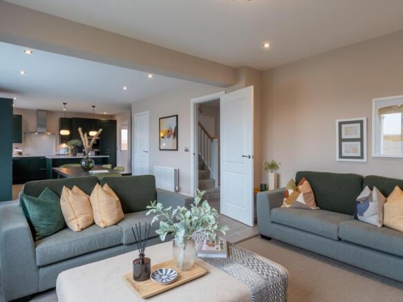 Family room of the Henley, a 4 bedroom house