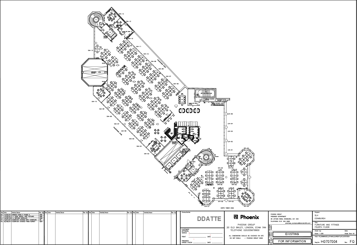 Plan for 4th Floor east - 191 desks