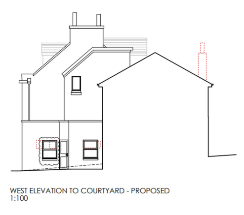 Elevation to West Courtyard
