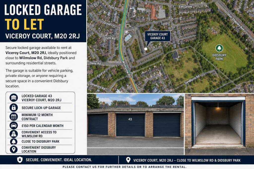 Main image of property: Locked up Garage, Viceroy Court, Wilmslow Road, Manchester