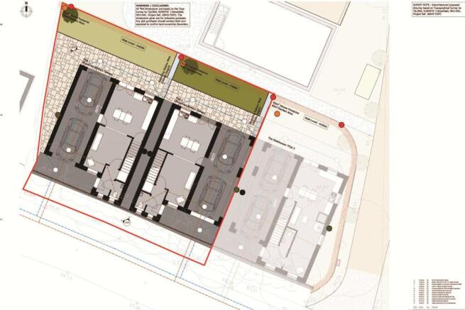 Proposed site plan- Plot 1 &amp; 2, Bakers Lane, Shutl