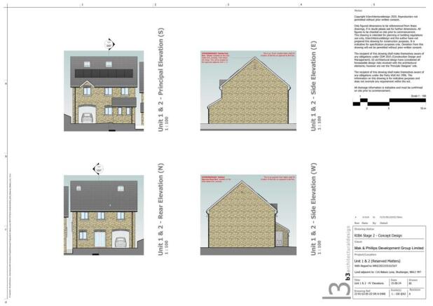 Proposed Elevations- Plot 1 and 2, Bakers Lane, Sh